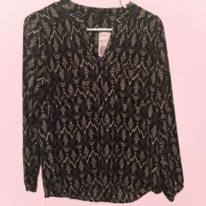 Button Up Printed Blouse.